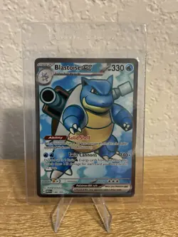 Pokemon TCG Blastoise ex 184/165 Sv: Scarlet & Violet 151 Full Art Holo EN - Image 1
