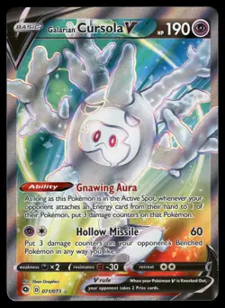 Pokemon TCG Galarian Cursola V Champions Path 071/073 Holo Full Art NM/M - Image 1