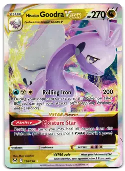 Hisuian Goodra VSTAR 136/196 - 🌊 Lost Origin Pokemon TCG Holo 🖤 - NM - Image 1