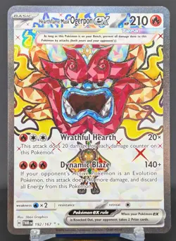 Pokemon Hearthflame Mask Ogerpon ex #192/167 En Twilight Masquerade Ultra Rare - Image 1