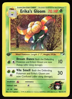 Erika's Gloom 46/132 Uncommon Gym Heroes 1st edition Pokemon NM 01-03-107 - Image 1