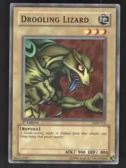 Drooling Lizard LOB-115 The Legend of Blue Eyes White Dragon Yu-Gi-Oh 1st Ed. NM - Image 1