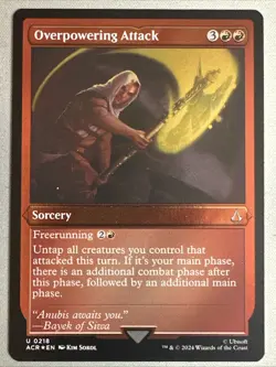 MTG / Overpowering Attack / ACR / #218 / FOIL ETCHED / Uncommon / NM - Image 1