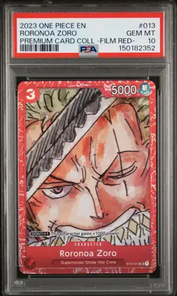 2023 ONE PIECE PREMIUM CARD COLLECTION -ONE PIECE FILM RED- RORONOA ZORO PSA 10 - Image 1