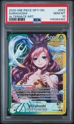 One Piece - A Fist of Divine Speed - Shirahoshi Alt Art Leader OP11-022 PSA 10 - Image 1