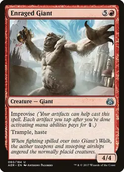 Enraged Giant 4x FOIL AER MTG Aether Revolt Uncommon MINT red - Image 1