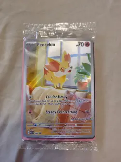 Pokemon TCG Fennekin 080 Promo Pokemon Center Stamped Sealed - Image 1