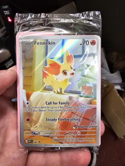 Pokemon TCG Fennekin 080 Promo Pokemon Center Stamped Sealed - Image 1