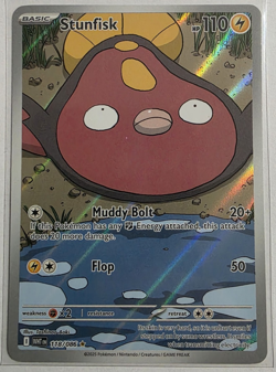 Stunfisk 118/086 SV White Flare Holo Pokemon Card NM - Image 1