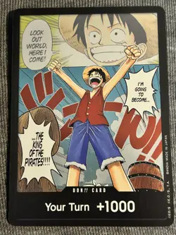 DON!! Card (Manga) (Alternate Art) Romance Dawn OP01 Luffy DON!! NM One Piece - Image 1