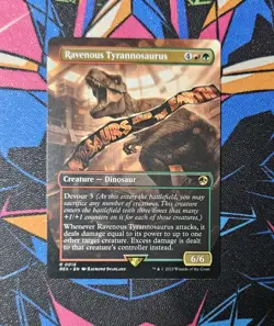 Ravenous Tyrannosaurus NM Borderless MTG Jurassic World Ixalan REX Unplayed - Image 1
