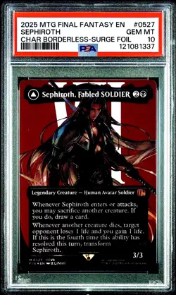 2025 MTG Final Fantasy SEPHIROTH * Character Borderless Surge Foil #0382 PSA 10 - Image 1