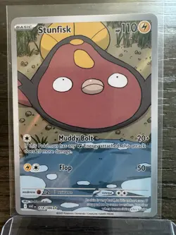 Pokemon TCG Stunfisk 118/086 Scarlet & Violet White Flare Illustration Rare Card - Image 1