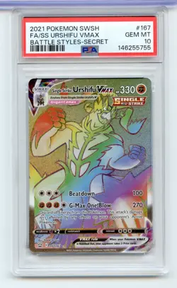 Urshifu Vmax 167/163 Full Art Secret Rare Battle Styles Pokemon TCG PSA 10 - Image 1