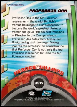 Topps Pokemon TV Animation Series 3 Foil Heroes & Villains #HV12 Professor Oak - Image 2
