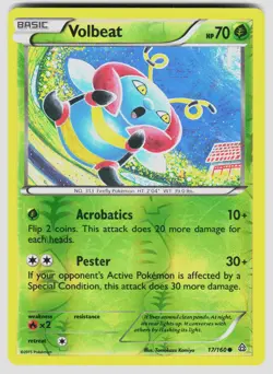 VOLBEAT 17/160 C PRIMAL CLASH POKEMON REVERSE HOLO NM/M - Image 1