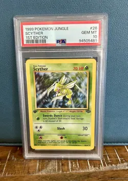 PSA10 Scyther 26/64 1st Edition (Pokemon Jungle nonholo) - Image 1