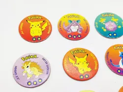 1998 GAME FREAK WALKERS - POKEMON TAZO POG DISC LOT X 9 - PIKACHU PSYDUCK ETC - Image 2