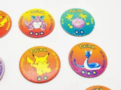 1998 GAME FREAK WALKERS - POKEMON TAZO POG DISC LOT X 9 - PIKACHU PSYDUCK ETC - Image 3