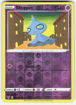 Shuppet 067/185 Common Vivid Voltage Pokemon Reverse Holo Near Mint - Image 1