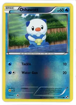 Oshawott Reverse Holo 27/114 Black and White Pokemon Card - Image 1