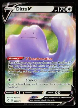 Ditto V 050/072 Holo Shining Fates Pokemon Card - Image 1
