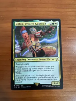 WAKKA, DEVOTED GUARDIAN (SURGE FOIL) 97 COMMANDER: FINAL FANTASY MTG NM/M - Image 1