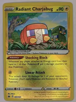 Pokemon Radiant Charjabug 051/159 Ultra Rare Holo Crown Zenith NM Pack Fresh - Image 1