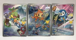 Pokemon Turtwig Chimchar Piplup First Partner Promo Extended Artwork (all 3) - Image 1
