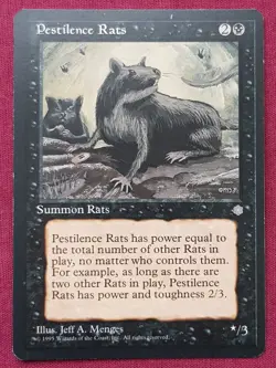 Magic The Gathering ICE AGE PESTILENCE RATS black card MTG - Image 1