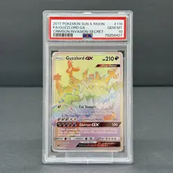 Pokemon Guzzlord GX Secret 116/111 SM Crimson Invasion Holo PSA 10 - Image 1