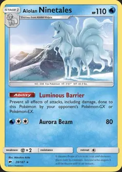 Pokemon TCG Alolan Ninetales 028/147 common S&M BASE set - Image 1