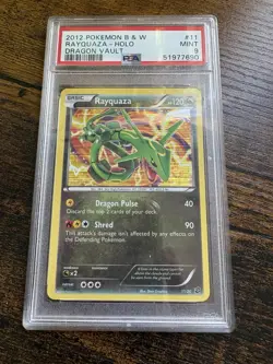 Pokemon Card Rayquaza 11/20 Holo Dragon Vault Black White PSA 9 Mint - Image 1