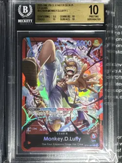 BGS 10 PRISTINE MONKEY D LUFFY ST21-001 ALT ART ONE PIECE STARTER DECK EX GEAR 5 - Image 3