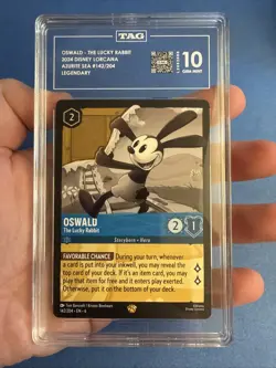 Oswald The Lucky Rabbit 142/204 Legendary 2024 Disney Lorcana TAG 10 Gem Mint - Image 3