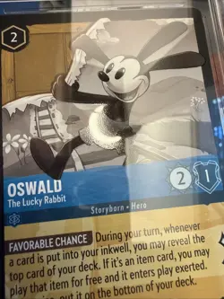 Oswald The Lucky Rabbit 142/204 Legendary 2024 Disney Lorcana TAG 10 Gem Mint - Image 4