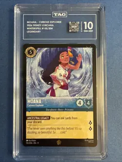 Moana Curious Explorer 155/204 Legendary 2026 Disney Lorcana TAG 10 Gem Mint - Image 1