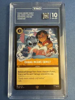 Ohana Means Family 32/204 Legendary 2026 Disney Lorcana TAG 10 Gem Mint - Image 1