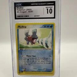CGC 10 Gem MINT Mudkip 65/97 EX Dragon 2003 Pokemon Card - Image 1