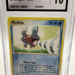 CGC 10 Gem MINT Mudkip 65/97 EX Dragon 2003 Pokemon Card - Image 3
