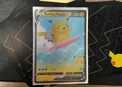 Surfing Pikachu V - Celebrations 25th 008/025 - Half-Art Rare Pokemon Card - Image 1