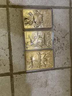 1999 23k gold Plated pokemon cards burger king Togepi poliwhirl pikachu - Image 1