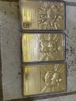 1999 23k gold Plated pokemon cards burger king Togepi poliwhirl pikachu - Image 2