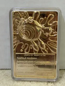 1999 23k gold Plated pokemon cards burger king Togepi poliwhirl pikachu - Image 4