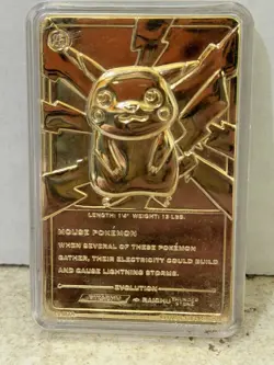1999 23k gold Plated pokemon cards burger king Togepi poliwhirl pikachu - Image 5