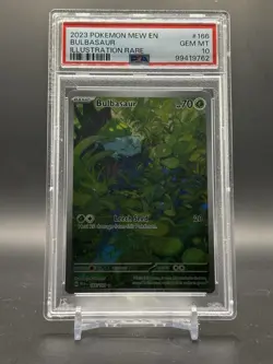 Pokemon TCG Bulbasaur Scarlet & Violet 151 Illustration Rare Card 166/165 PSA 10 - Image 1