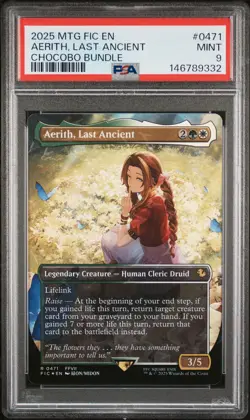 2025 MTG FINAL FANTASY COMMANDER CHOCOBO BUNDLE #0471 AERITH, LAST ANCIENT PSA 9 - Image 1