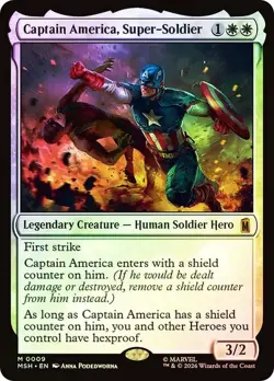 Captain America, Super-Soldier Foil Marvel Super Heroes NM MTG - Image 1