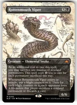 Rottenmouth Viper (Borderless) 290 Mythic Bloomburrow Magic: The Gathering NM - Image 1