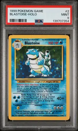 Blastoise 2/102 Holo Pokemon 1999 Base Set Unlimited - MT PSA 9 - Image 1
